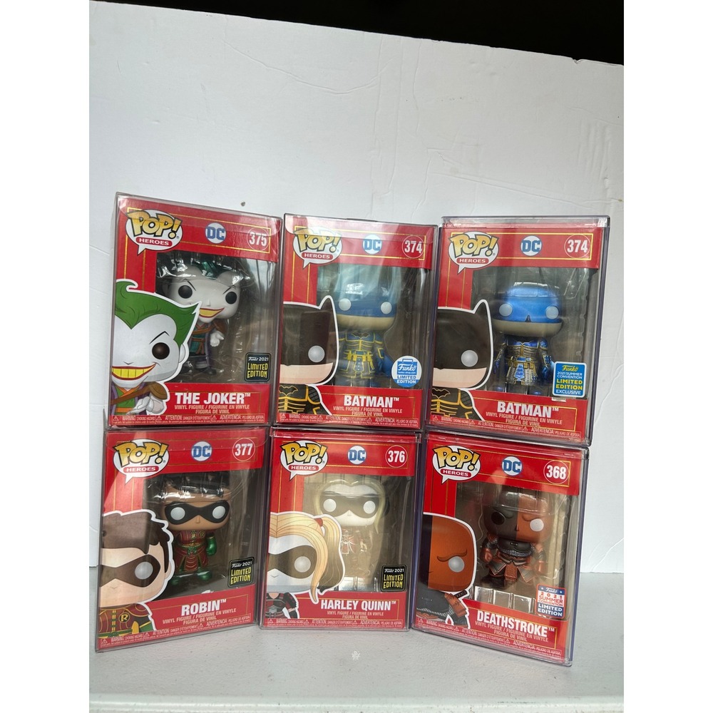 Funko Pop Imperial Palace DC Heroes Set Batman Joker Harley Quinn Robin 6 Pack